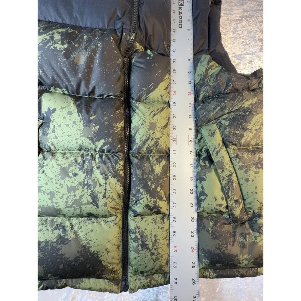 The North Face Nuptse 700 Down Vest Mens L Green Camo Puffer NF00C760